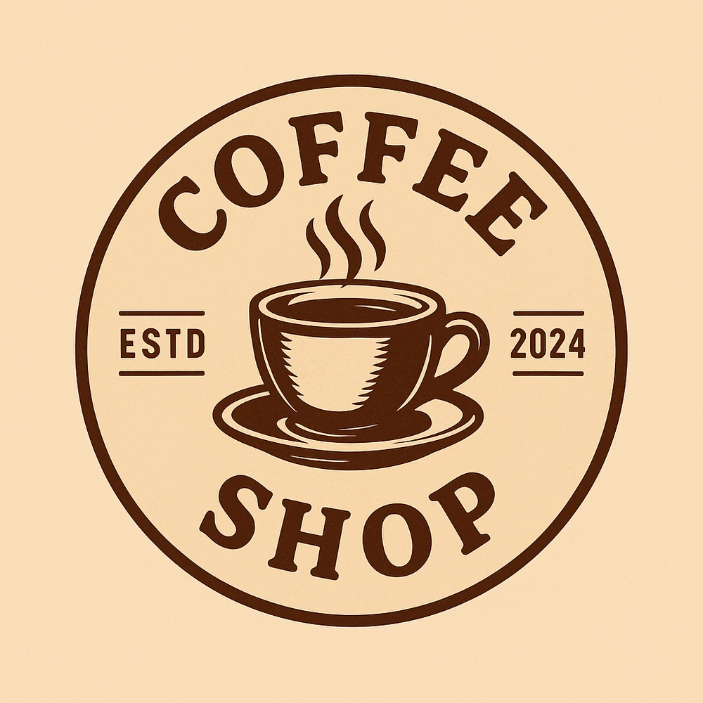 Круглая эмблема Coffee Shop из исходного макета